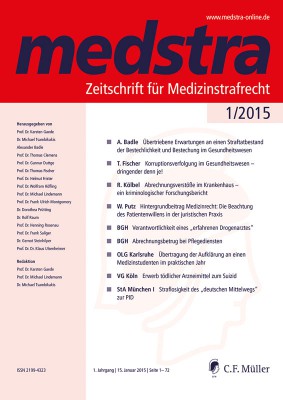 Medstra, Medizinstrafrecht, Arztstrafrecht, Zeitschrift, Fachzeitschrift, Medizin-Wirtschaftsstrafrecht
